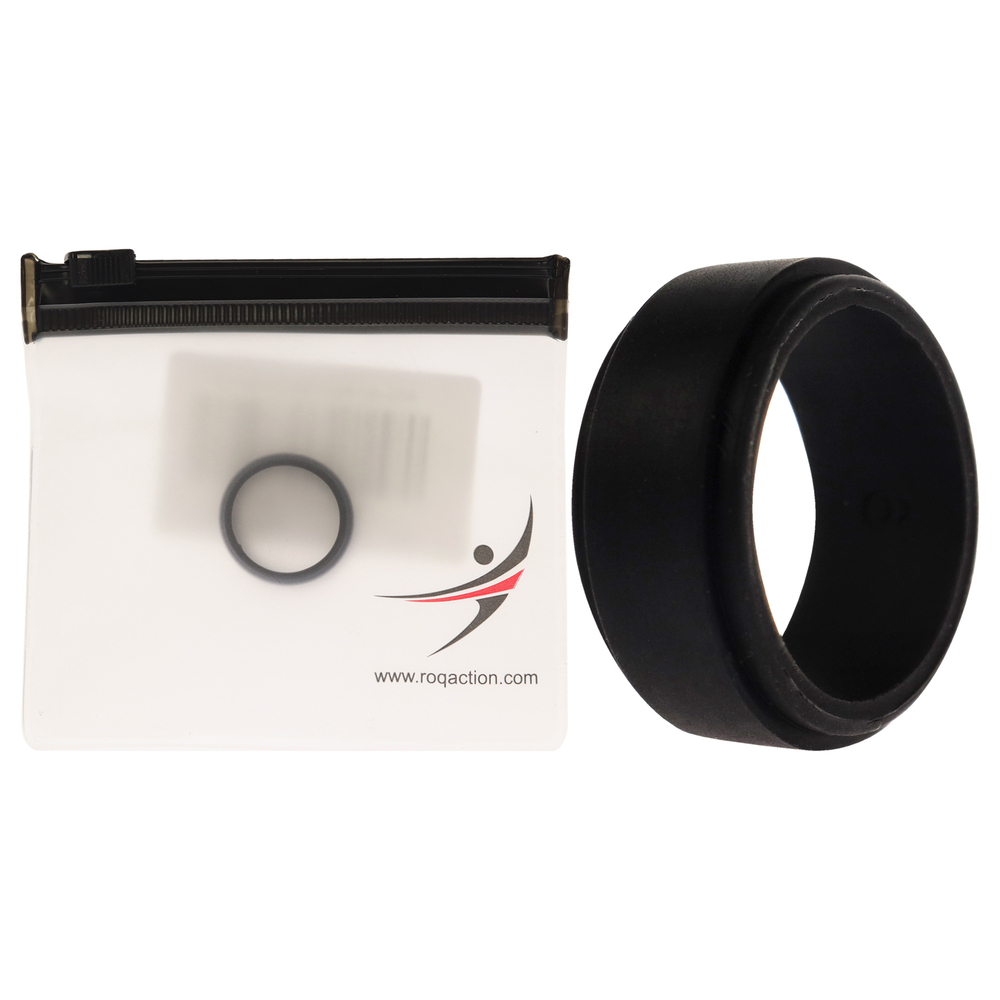Silicone Wedding Step Single Ring - Black by ROQ for Men - 6 mm Ring